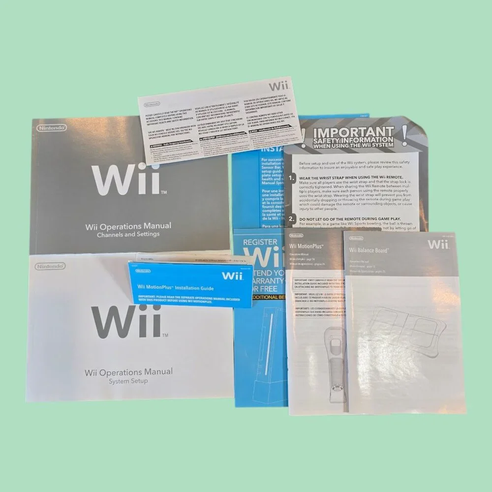 Nintendo Wii Console Operations Manuals w/ MotionPlus & Balance Board Manuals